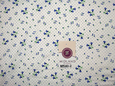 Floral vintage small dot print on white Polycotton fabric 45' Wide M540 Mtex - Midland Textiles & Fabric