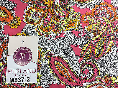Traditional Vintage Paisley floral 100% Cotton Poplin 58' Wide M537 Mtex - Midland Textiles & Fabric