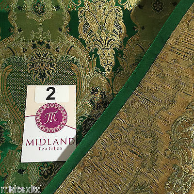 Indian Banarsi Gold Metallic Ornamental floral brocade fabric M373 Mtex 40' wide - Midland Textiles & Fabric