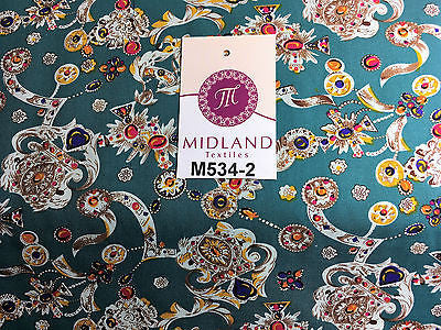 Royal Jewel Printed 100% Cotton Poplin fabric 58