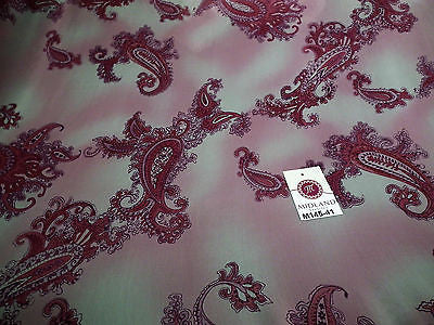 Pink Paisley Printed chiffon Dress fabric 45" M145-41 Mtex - Midland Textiles & Fabric