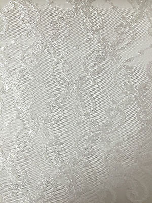 White Dress net with intricate thread work Semi transparent 45' Wide M186-12 - Midland Textiles & Fabric