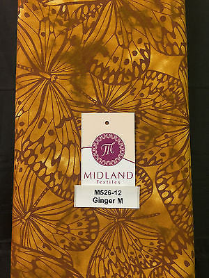 Large Butterfly Melody Print Fabric 5620 100% Cotton 44' Wide M526 Mtex - Midland Textiles & Fabric