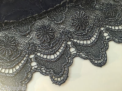 Vintage floral Uragiri scalloped edging dress fabric with clear stones M188 Mtex - Midland Textiles & Fabric