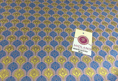 Retro Peacock Bird Feather Flower Fan Gold Lacquered Cotton Lawn Fabric 58' M546 - Midland Textiles & Fabric