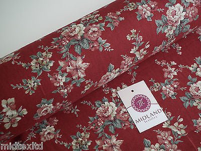 Vintage Rose Floral Print Shabby Chic, 100% Crafting Cotton 45 ' Wide - M28 Mtex - Midland Textiles & Fabric