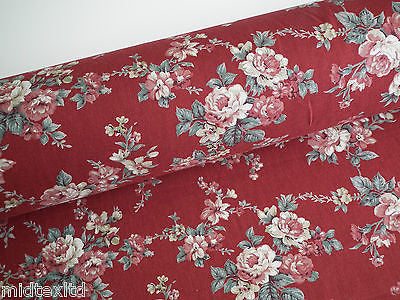 Vintage Rose Floral Print Shabby Chic, 100% Crafting Cotton 45 ' Wide - M28 Mtex - Midland Textiles & Fabric