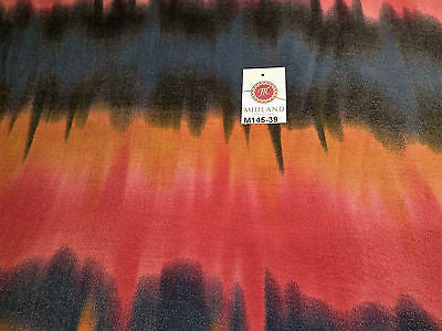 Bold Horizontal Gradient multi coloured printed Crinkle fabric 58" M145-39 Mtex - Midland Textiles & Fabric