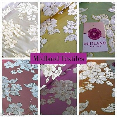 45" wide Floral Blossom Satin Brocade Dress Fabric -  M42 Mtex - Midland Textiles & Fabric