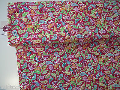 Paisley Print 100% Cotton Poplin Fabric, 45' Craft Cotton Wide M25 Mtex - Midland Textiles & Fabric