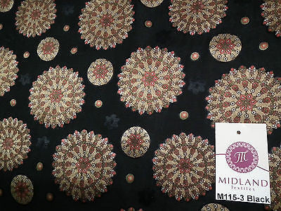 Burnout Satin Chiffon Mandalas Printed Dress Fabric 58' M115 Mtex - Midland Textiles & Fabric