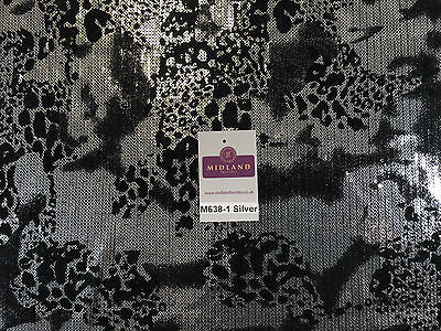 Metallic Flocked Jersey one way stretch sequin dress fabric 55" wide M638 Mtex - Midland Textiles & Fabric