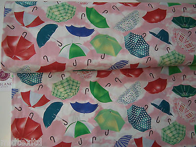 Umbrella Print 100% Cotton Poplin Fabric, 45