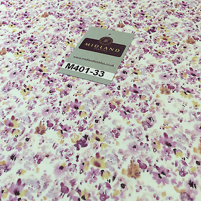 Pink floral Ditsy Crepe Chiffon High street Printed Fabric 58' M401-33 Mtex - Midland Textiles & Fabric