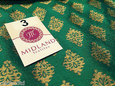 Indian Gold paisley flower banarsi metallic brocade fabric 44' M390 Mtex - Midland Textiles & Fabric