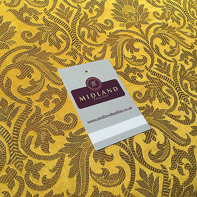 Indian Floral gold metallic banarsi brocade faux silk fabric 44' Wide M692 - Midland Textiles & Fabric