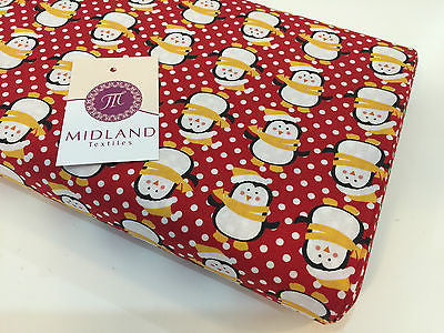 Red Christmas themed Characters 100% Cotton Patchwork & Crafting Fabric 45' - Midland Textiles & Fabric