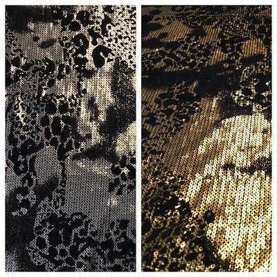 Metallic Flocked Jersey one way stretch sequin dress fabric 55