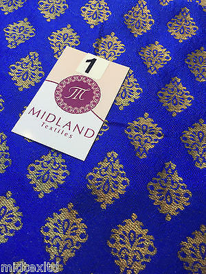 Indian Gold paisley flower banarsi metallic brocade fabric 44' M390 Mtex - Midland Textiles & Fabric