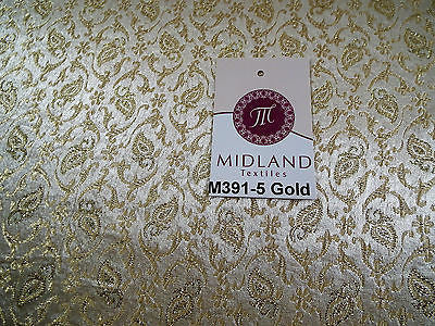Indian Embroided Floral Metallic Banarsi Brocade Fabric 44' M391 Mtex - Midland Textiles & Fabric