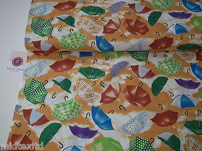 Umbrella Print 100% Cotton Poplin Fabric, 45