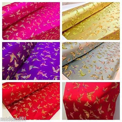 CHINESE ORIENTAL BUTTERFLY BROCADE SILKY SATIN DRESS FABRIC 44' wide Mtex M57 - Midland Textiles & Fabric