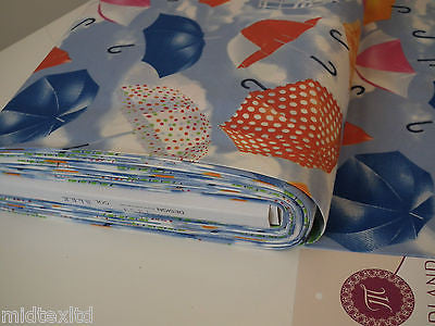 Umbrella Print 100% Cotton Poplin Fabric, 45