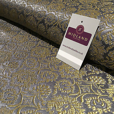 Indian Banarsi Gold Floral Faux Silk Brocade Fabric 44 ' M711 Mtex - Midland Textiles & Fabric