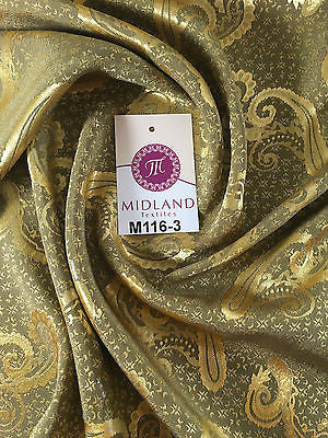 Two Toned Paisley Satin Jacquard Dress Fabric 58' Wide M116 Mtex - Midland Textiles & Fabric