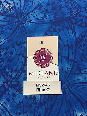 Large Butterfly Melody Print Fabric 5620 100% Cotton 44' Wide M526 Mtex - Midland Textiles & Fabric