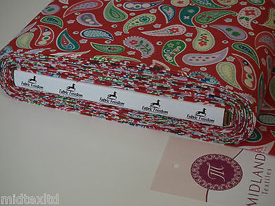 Paisley Print 100% Cotton Poplin Fabric, 45' Craft Cotton Wide M25 Mtex - Midland Textiles & Fabric