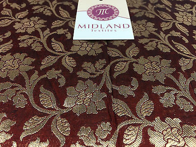 Pure Silk Indian Banarsi Floral Woven Golden Metallic Brocade 45' M260 Mtex - Midland Textiles & Fabric