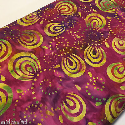 Swirl and dot design contrasting colours Bali batik fabric 100% Cotton M525 Mtex - Midland Textiles & Fabric