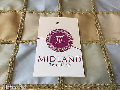 Blue and gold Patchwork taffeta with gold corded thread ideal for cushions M85 - Midland Textiles & Fabric