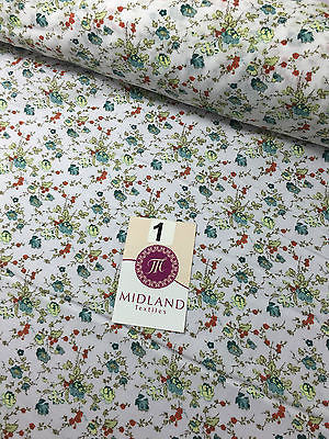 Vinatge Floral poly cotton print dress craft fabric 44" Wide M353 Mtex - Midland Textiles & Fabric