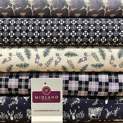 Mauve Highland Scottish Tartan 100% Cotton craft & quilting fabric 45' M678 - Midland Textiles & Fabric
