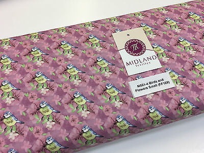 Pink Watercolour Floral 100% Cotton Craft & Patchwork fabric 44