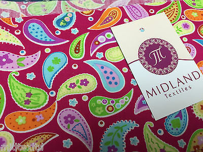 Paisley Print 100% Cotton Poplin Fabric, 45' Craft Cotton Wide M25 Mtex - Midland Textiles & Fabric