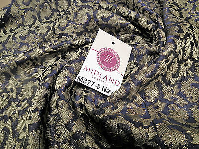 Indian  Floral Gold Metallic faux silk banarsi Brocade 44