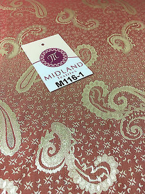 Two Toned Paisley Satin Jacquard Dress Fabric 58' Wide M116 Mtex - Midland Textiles & Fabric