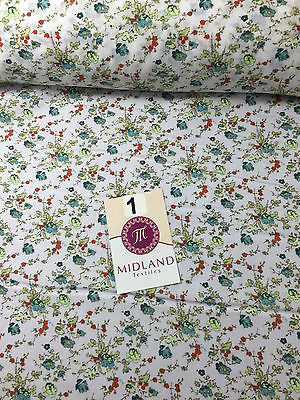 Vinatge Floral poly cotton print dress craft fabric 44" Wide M353 Mtex - Midland Textiles & Fabric