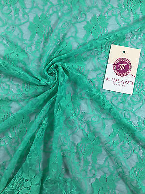 Stretch Floral Lace Semi Transparent Dress Fabric 55' Wide M186-19 Mtex - Midland Textiles & Fabric