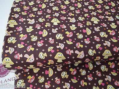 Mushroom Print 100% Cotton Poplin Fabric, 45' Wide Craft Cotton M27 - Midland Textiles & Fabric