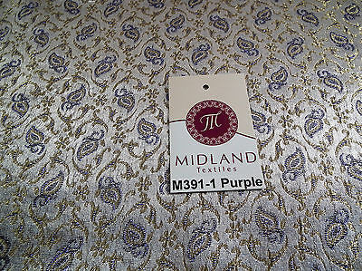 Indian Embroided Floral Metallic Banarsi Brocade Fabric 44" M391 Mtex - Midland Textiles & Fabric