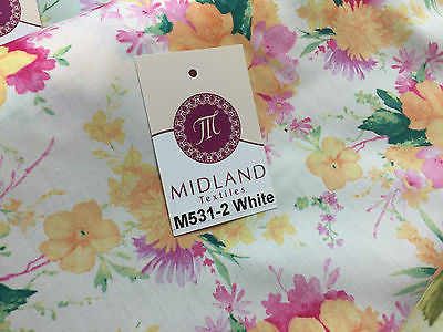 Vintage Abstract Floral Printed Fabric 100% Cotton Poplin  44' Wide  M531 Mtex - Midland Textiles & Fabric