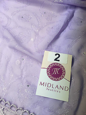 Vintage floral Uragiri scalloped edging dress fabric with clear stones M188 Mtex - Midland Textiles & Fabric