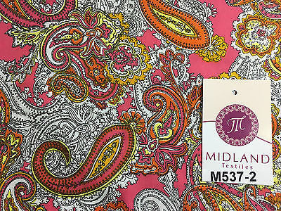 Traditional Vintage Paisley floral 100% Cotton Poplin 58' Wide M537 Mtex - Midland Textiles & Fabric