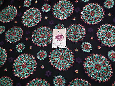 Burnout Satin Chiffon Mandalas Printed Dress Fabric 58