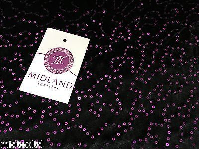 Black Velvet with sequins fabric 58'wide per metre Red-Blue-Green-Pink M15 Mtex - Midland Textiles & Fabric