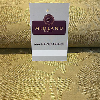 Indian Floral gold metallic banarsi faux silk Brocade fabric 44' M710 Mtex - Midland Textiles & Fabric